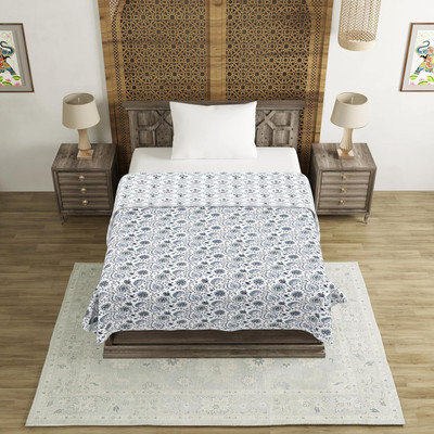 Blocks Of India Floral Single Dohar for  AC Room(Polyester, Multicolor)