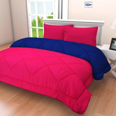 Relaxfeel Solid Double Comforter for  Heavy Winter(Polyester, Pink, Navy Blue)