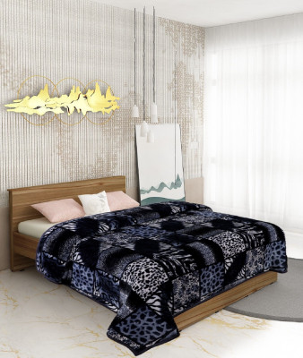 BHEBHA Abstract Double Mink Blanket for  Mild Winter(Microfiber, Grey-34)