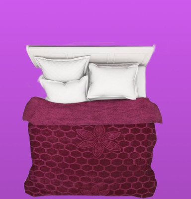 Shivam impex Solid Double Mink Blanket for  Heavy Winter(Microfiber, Burgundy)