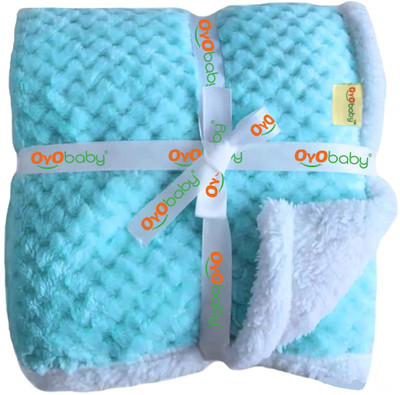 Oyo Baby Printed Single Fleece Blanket for  AC Room(Microfiber, Fluffy Blue)