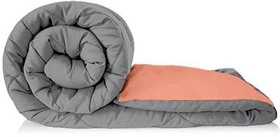 YUKU Solid Double Quilt for  Heavy Winter(Polyester, Orange & Grey)