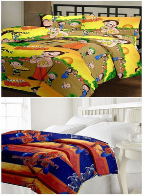 shree karni export Cartoon Single AC Blanket for  AC Room(Poly Cotton, Red, Blue, Yellow)
