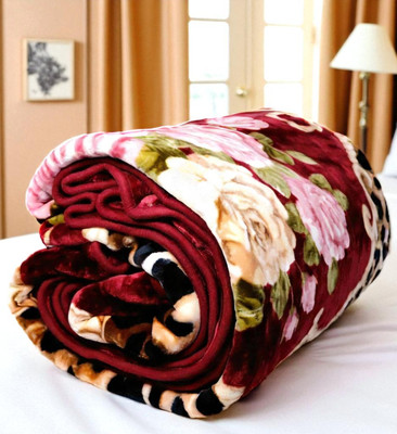 Changers Floral Double Mink Blanket for  Heavy Winter(Microfiber, Multicolor2)