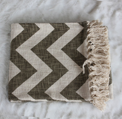 Dekor World Printed Single Throw for  AC Room(Cotton, Beige)
