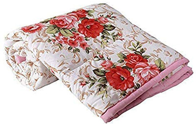 Yug Handicraft Printed Double Dohar for  AC Room(Microfiber, Pink Gucha)