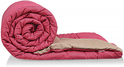 KUBER INDUSTRIES Printed Double Comforter for  Heavy Winter(Microfiber, Magenta & Beige)