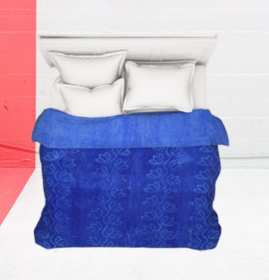 Shivam impex Solid Double Khes Blanket for  Heavy Winter(Microfiber, Blue)