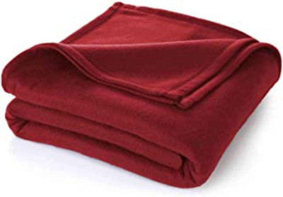n g products Solid Single Fleece Blanket for  Mild Winter(Polyester, Red)