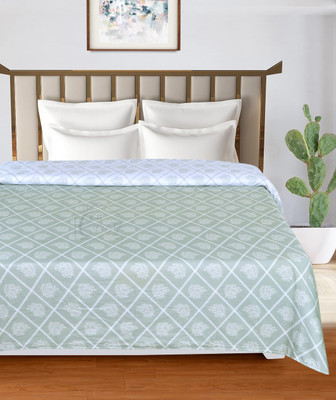 Cosy CORNER Geometric Double Dohar for  AC Room(Cotton, Grey)