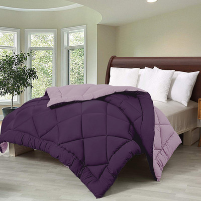 Cloth Fusion Solid Double Comforter for  AC Room(Microfiber, PLUM&LILAC)