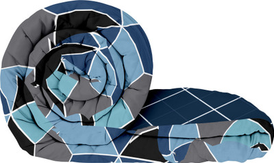 Story@home Printed Single Comforter for  AC Room(Polyester, Dark Blue)