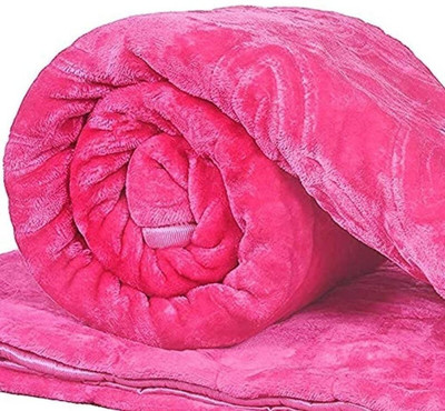 Convalexa Floral Double Mink Blanket for  AC Room(Microfiber, Pink)