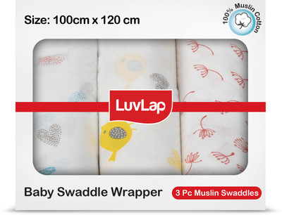 LuvLap Printed Single Swaddling Baby Blanket for  AC Room(Muslin, Multicolor 5)