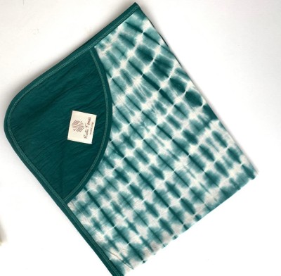 Rustic Tones Printed Crib Swaddling Baby Blanket for  Mild Winter(Cotton, Green - Tie & Die)