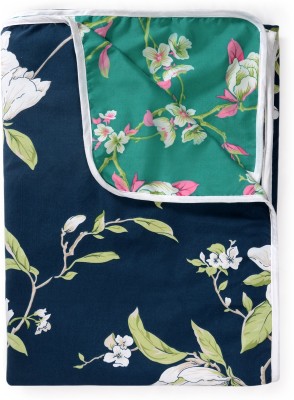 Divine Casa Printed Single Dohar for  Heavy Winter(Microfiber, Navy Blue and Green)