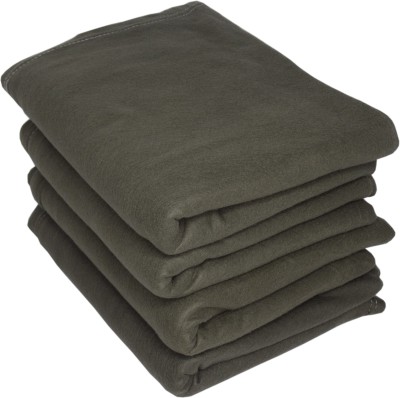 HOMIEE Solid Single Fleece Blanket for  Mild Winter(Polyester, Green)