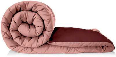 COZYEXPORTS Solid King Quilt for  Heavy Winter(Poly Cotton, Peach & Wine)