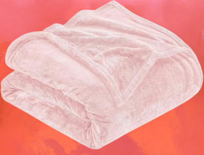 KIXTA Self Design Double AC Blanket for  AC Room(Microfiber, Pink)
