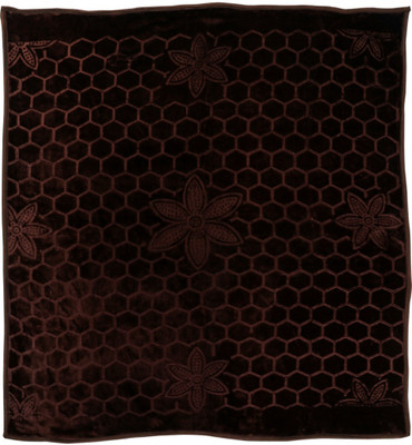 COMFORT PLANET Self Design Double Mink Blanket for  Mild Winter(Woollen Blend, Brown)