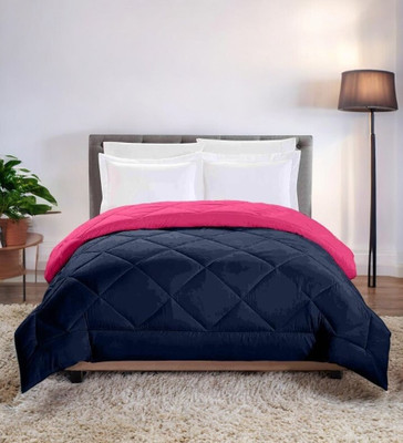 sentiments Solid Single Mink Blanket for  Mild Winter(Polyester, PinkBlue)
