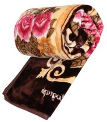 SIMAM Floral Single Mink Blanket for  Mild Winter(Microfiber, Multicolor 16015)