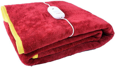 Comfort Ideas Solid Single Electric Blanket for  Heavy Winter(Microfiber, Maroon)