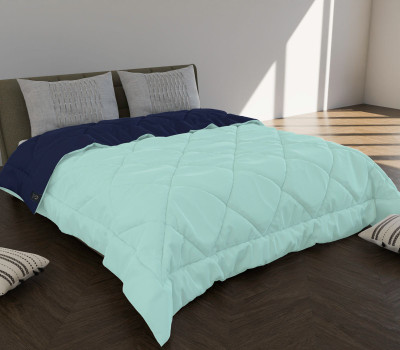 COZYEXPORTS Self Design Single Comforter for  Mild Winter(Microfiber, Aqua, Blue)