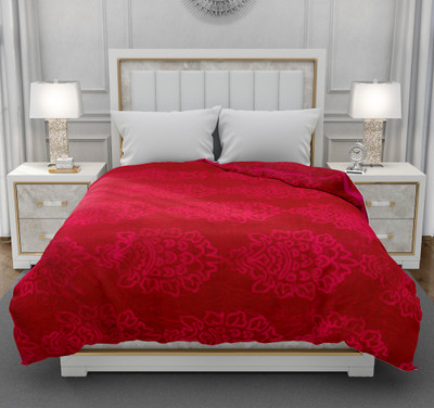 SPANGLE Self Design Double AC Blanket for  AC Room(Microfiber, Magenta)
