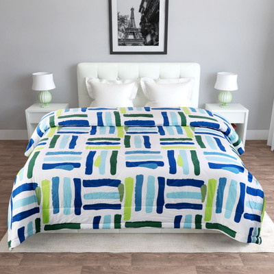 Floating Dreams Floral Double Comforter for  AC Room(Poly Cotton, White)
