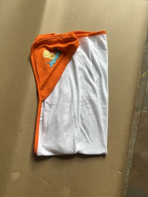 aparna's collection Printed Single Hooded Baby Blanket for  Mild Winter(Woollen Blend, Orange)
