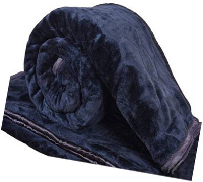 SANJU CORPORTION Self Design Single Mink Blanket for  Mild Winter(Microfiber, Grey 143)