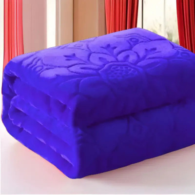 Deeksha Solid Double Mink Blanket for  Heavy Winter(Fur, Purple)
