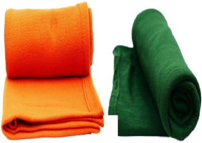 evohome Solid Single Fleece Blanket for  Mild Winter(Polyester, Multicolor)