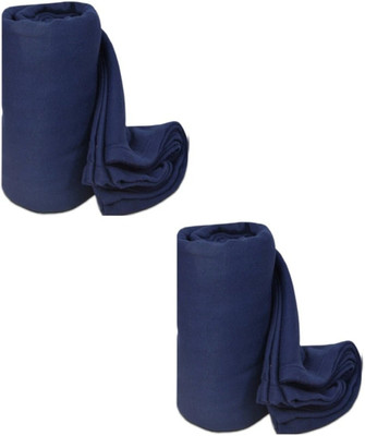 SPANGLE Solid Single Fleece Blanket for  Mild Winter(Microfiber, Blue)