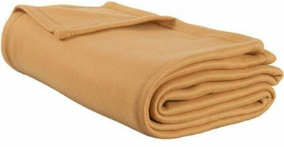 LA MANTTA Solid Single Fleece Blanket for  Heavy Winter(Microfiber, CAMEL)