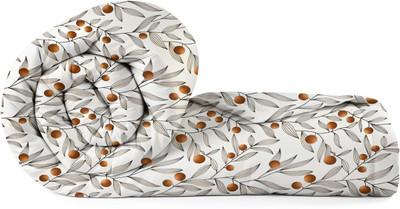 ivaza Floral Double AC Blanket for  AC Room(Cotton, White Brown)