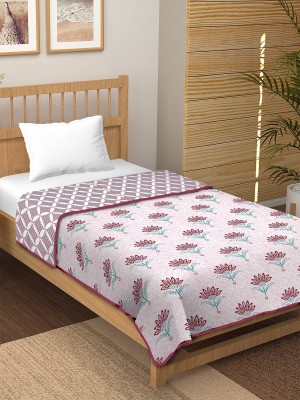 TUNDWAL'S Floral Double Dohar for  AC Room(Cotton, Palms Tree Maroon)
