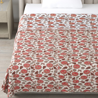 sabhya creation Floral Single Dohar for  AC Room(Cotton, Orange)