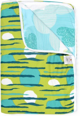 Divine Casa Printed Double Dohar for  Mild Winter(Polyester, Blue and Green)