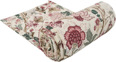 Trance Home Linen Printed Single Dohar for  AC Room(Cotton, Malhaar Red White)