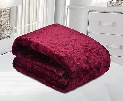 Retreat Solid Double AC Blanket for  Heavy Winter(Microfiber, Maroon)
