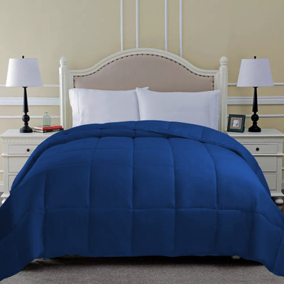 Linenovation Solid Single Comforter for  Heavy Winter(Poly Cotton, Royal Blue)