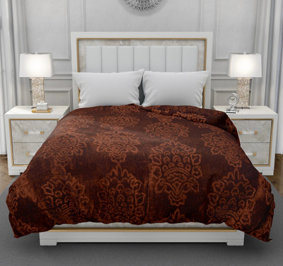 SPANGLE Solid Double AC Blanket for  AC Room(Microfiber, Brown)