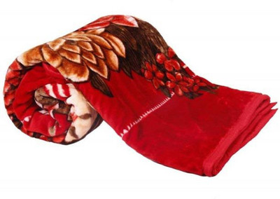 GKM Floral Double Mink Blanket for  Heavy Winter(Microfiber, Multicolor)