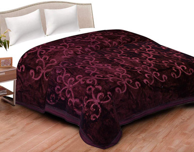 V.R.ENTERPRISES Solid Double Mink Blanket for  Heavy Winter(Silk, Printed)