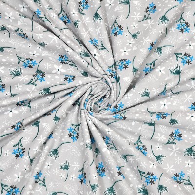 SM DECOR Printed Double Dohar for  AC Room(Cotton, Grey Blue)