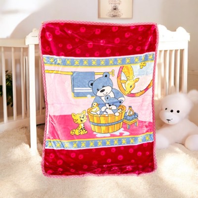 PWI Cartoon Single Swaddling Baby Blanket for  AC Room(Polyester, Magenta)