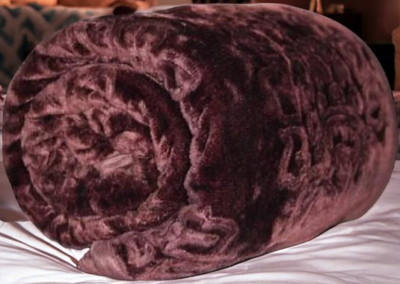 SHOORAAY Self Design Single Mink Blanket for  Heavy Winter(Woollen Blend, Brown)