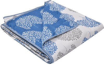 Rajasthan handicraft center Printed Single Dohar for  Heavy Winter(Cotton, Blue)